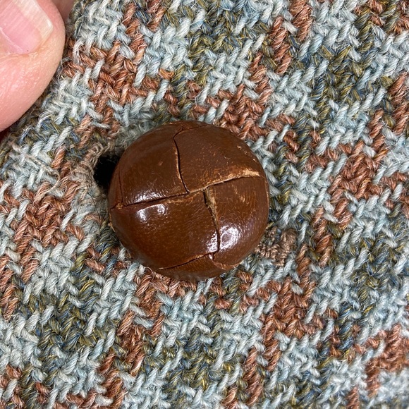 Vintage Harris Tweed Sport Coat Mens 42S Green Brown Houndstooth Wool 60s 70s - Picture 10 of 15